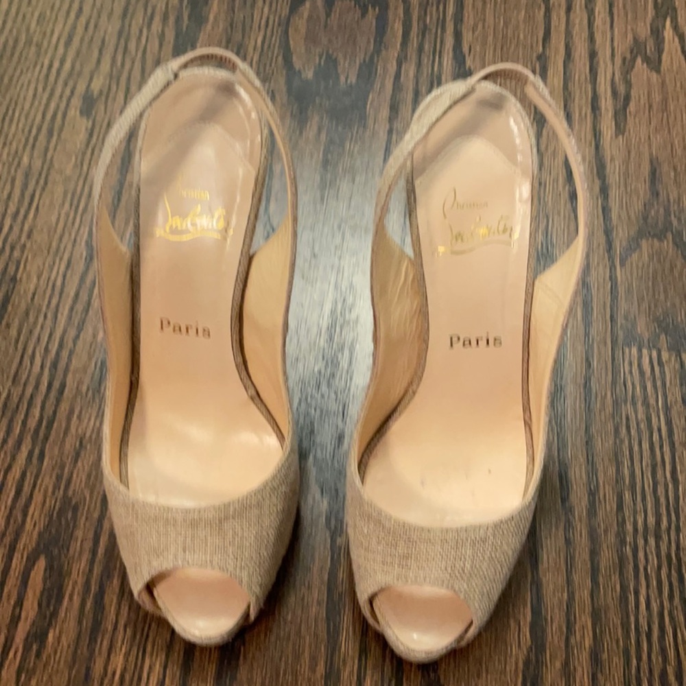 Christian Louboutin Sling-Back Platform EU 39 US 9 - Picture 1 of 7